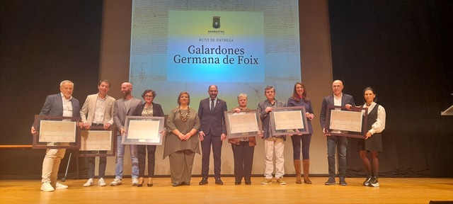 Barbastro honra a sus emprendedores y reivindica su tradición comercial con los Galardones Germana de Foix 2024