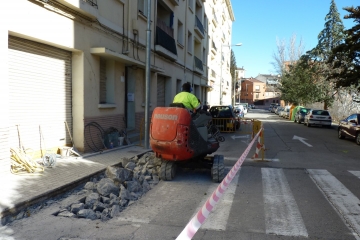 Obras en la calle Virgen del Pueyo. 