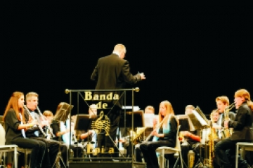 Concierto de la banda barbastrense en Santa Cecilia. 