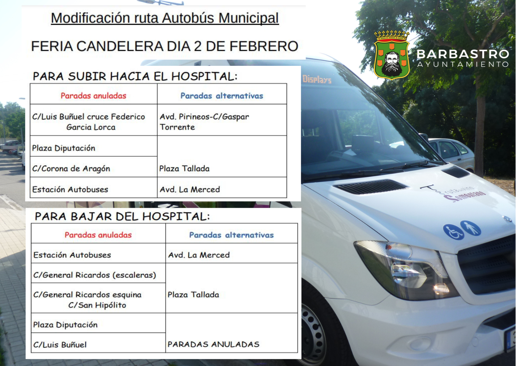 Modificacin ruta autobs