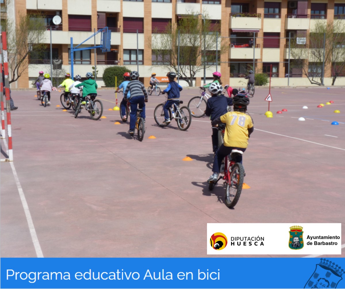 Cerca de 1000 alumnos volverán a pedalear con el Programa educativo Aula en bici en Barbastro, durante el curso escolar 2024/2025